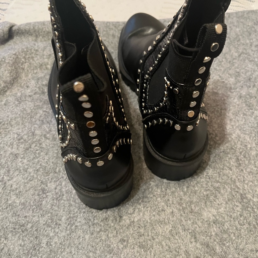 Zara Black Studded Ankle Booties